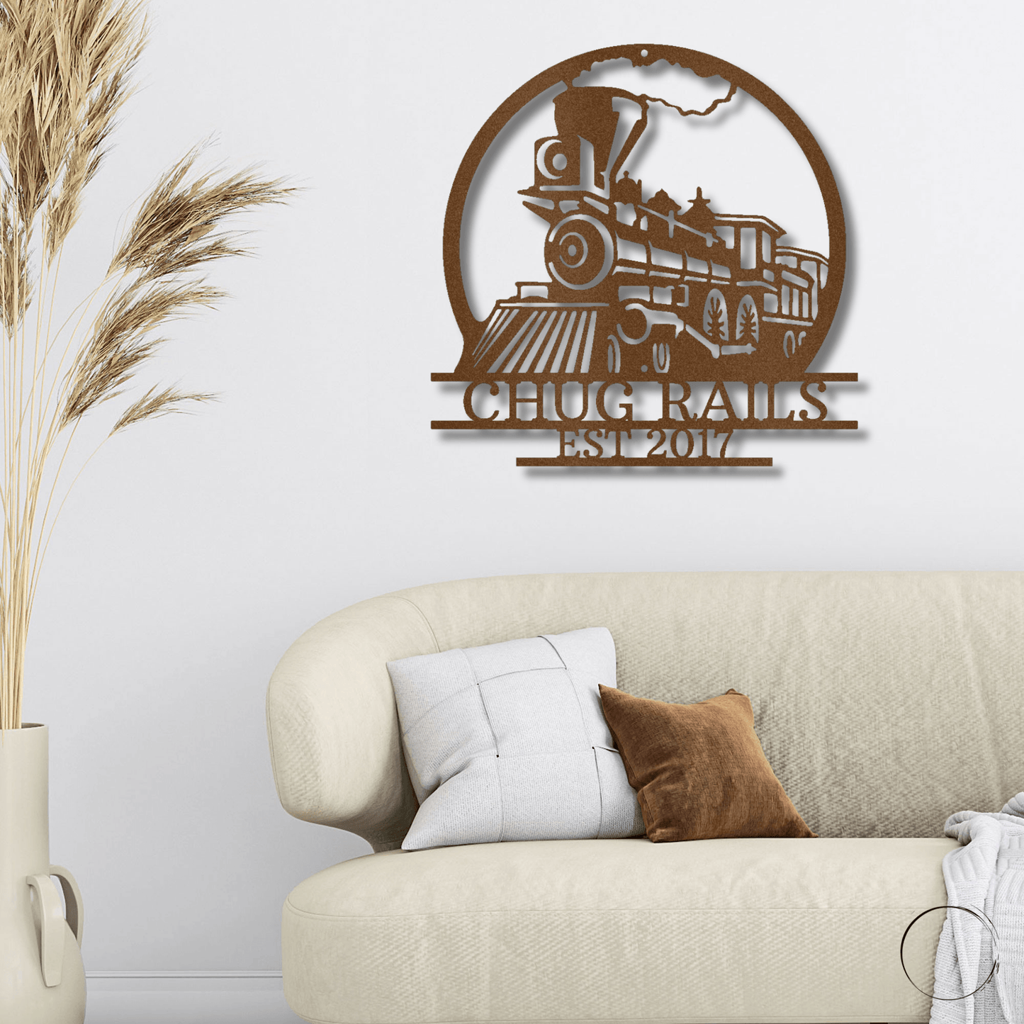 Vintage Steam Locomotive Train Personalized Name Metal Art Wall Sign - Mallard Moon Gift Shop