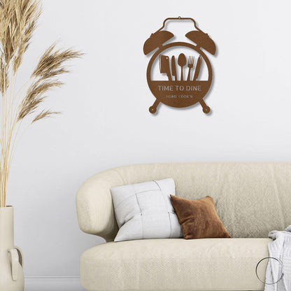 Food Time Kitchen Timer Custom Name Indoor Outdoor Steel Wall Sign - Mallard Moon Gift Shop