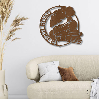 Steam Locomotive Train Custom Name Metal Art Wall Sign - Mallard Moon Gift Shop