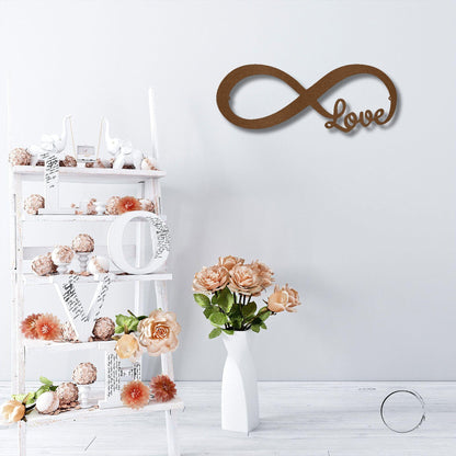 Infinite Love Steel Wall Sign Metal Art Valentine Wedding Anniversary Gift - Mallard Moon Gift Shop