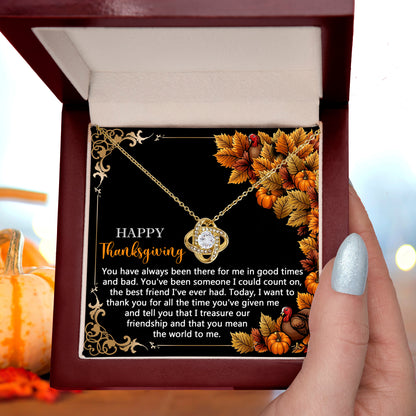 Gift for Thanksgiving - Count On - Love Knot Pendant Necklace - Mallard Moon Gift Shop