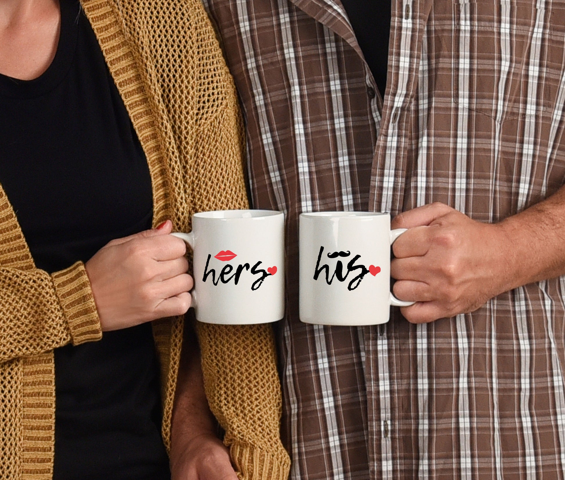 His and Hers Coffee Mug Set – Romantic Ceramic Mug Pair (11oz/15oz) for Couples, Anniversary, or Valentine’s Day - Mallard Moon Gift Shop