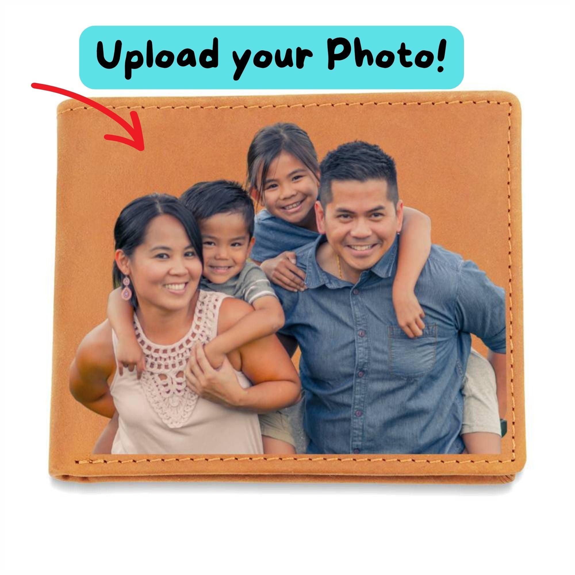 Custom Photo Upload Graphic Leather Bifold Wallet - Mallard Moon Gift Shop