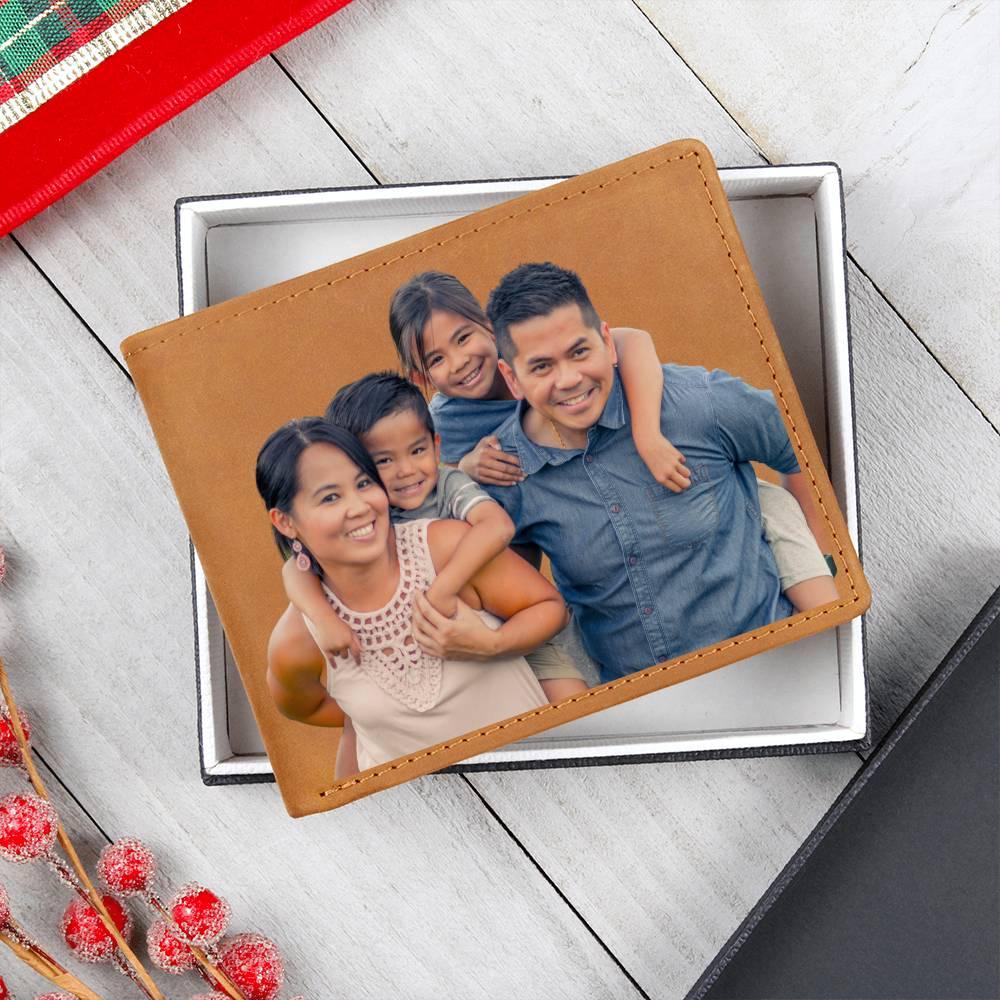 Custom Photo Upload Graphic Leather Bifold Wallet - Mallard Moon Gift Shop