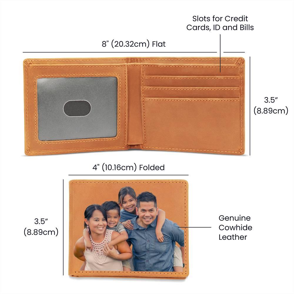 Custom Photo Upload Graphic Leather Bifold Wallet - Mallard Moon Gift Shop