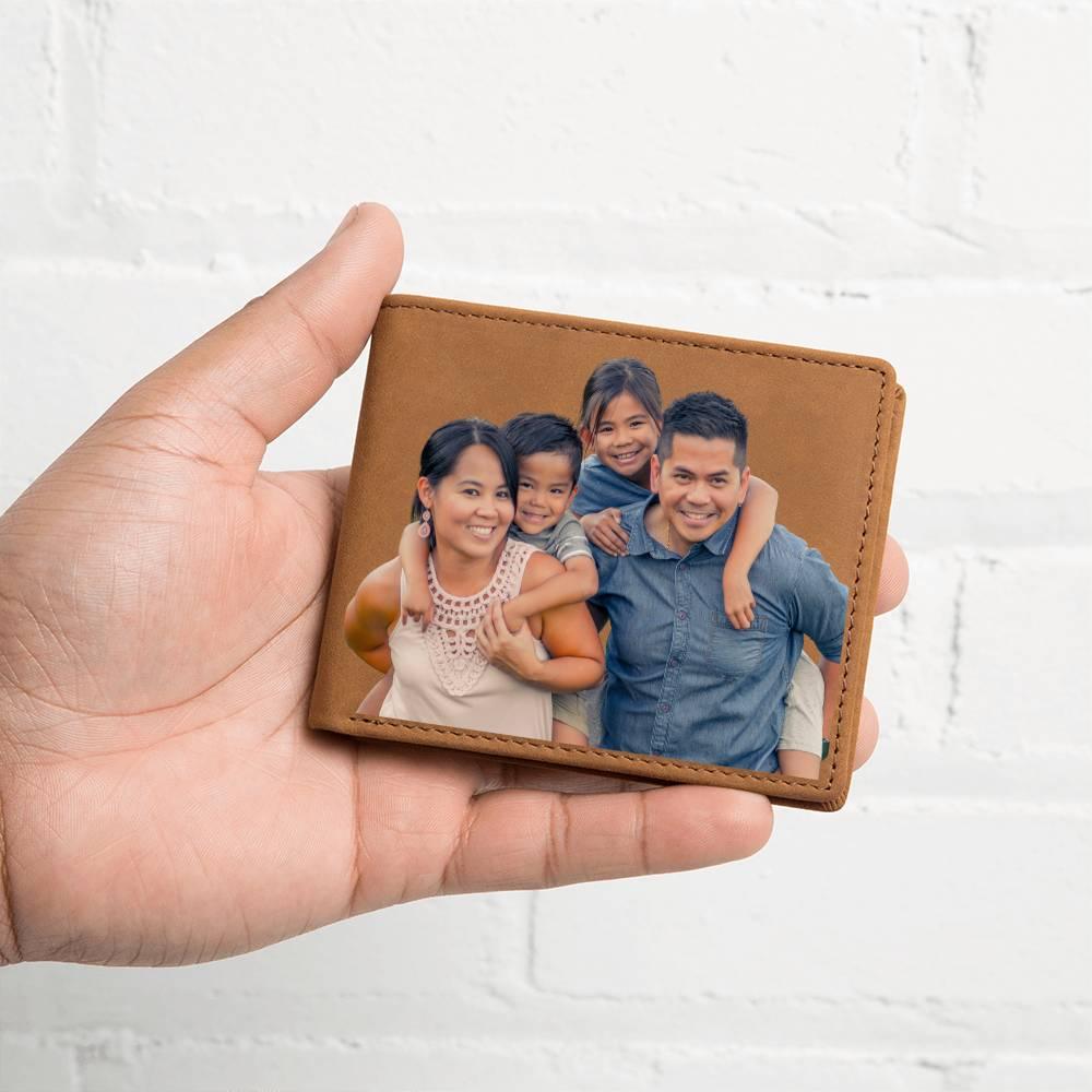 Custom Photo Upload Graphic Leather Bifold Wallet - Mallard Moon Gift Shop