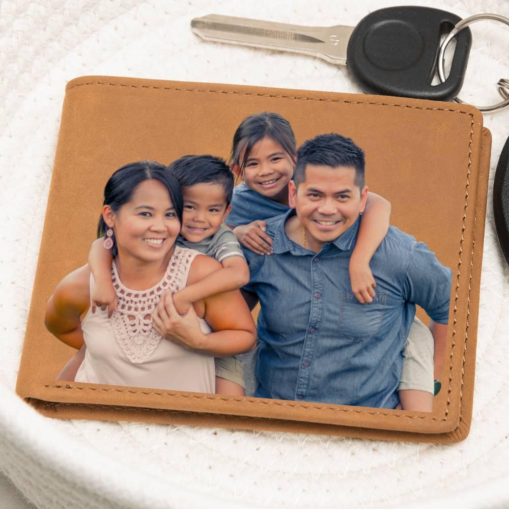 Custom Photo Upload Graphic Leather Bifold Wallet - Mallard Moon Gift Shop