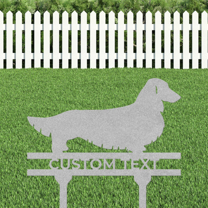 Dachshund Long Haired Custom Address, Name Metal Yard Sign - Mallard Moon Gift Shop