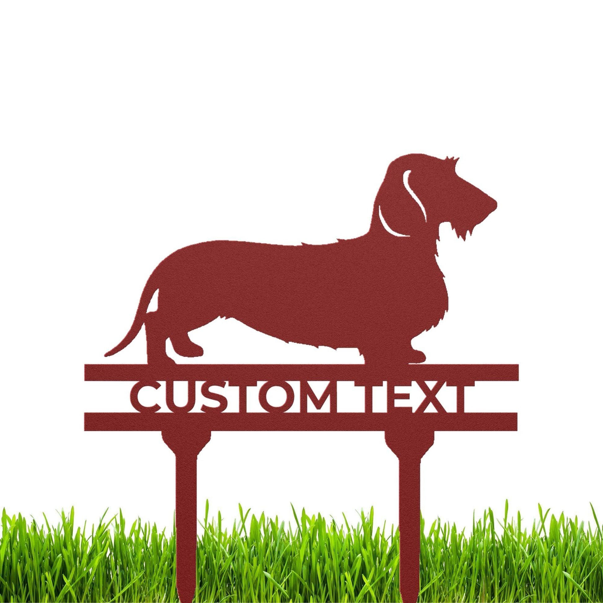 Dachshund Wire Haired Custom Address, Name Metal Yard Sign - Mallard Moon Gift Shop