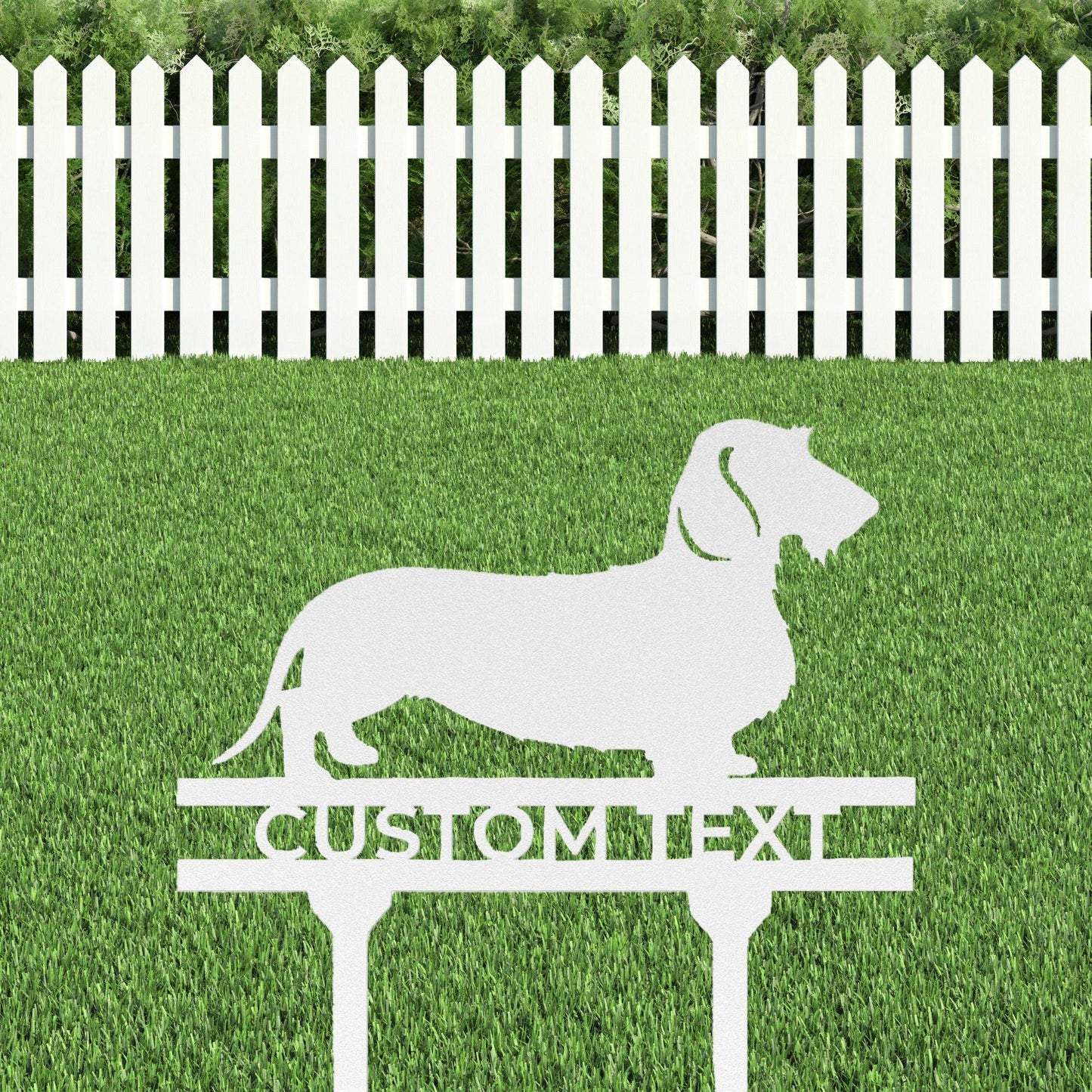 Dachshund Wire Haired Custom Address, Name Metal Yard Sign - Mallard Moon Gift Shop
