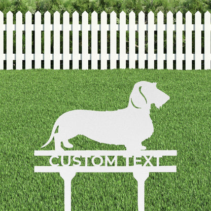 Dachshund Wire Haired Custom Address, Name Metal Yard Sign - Mallard Moon Gift Shop