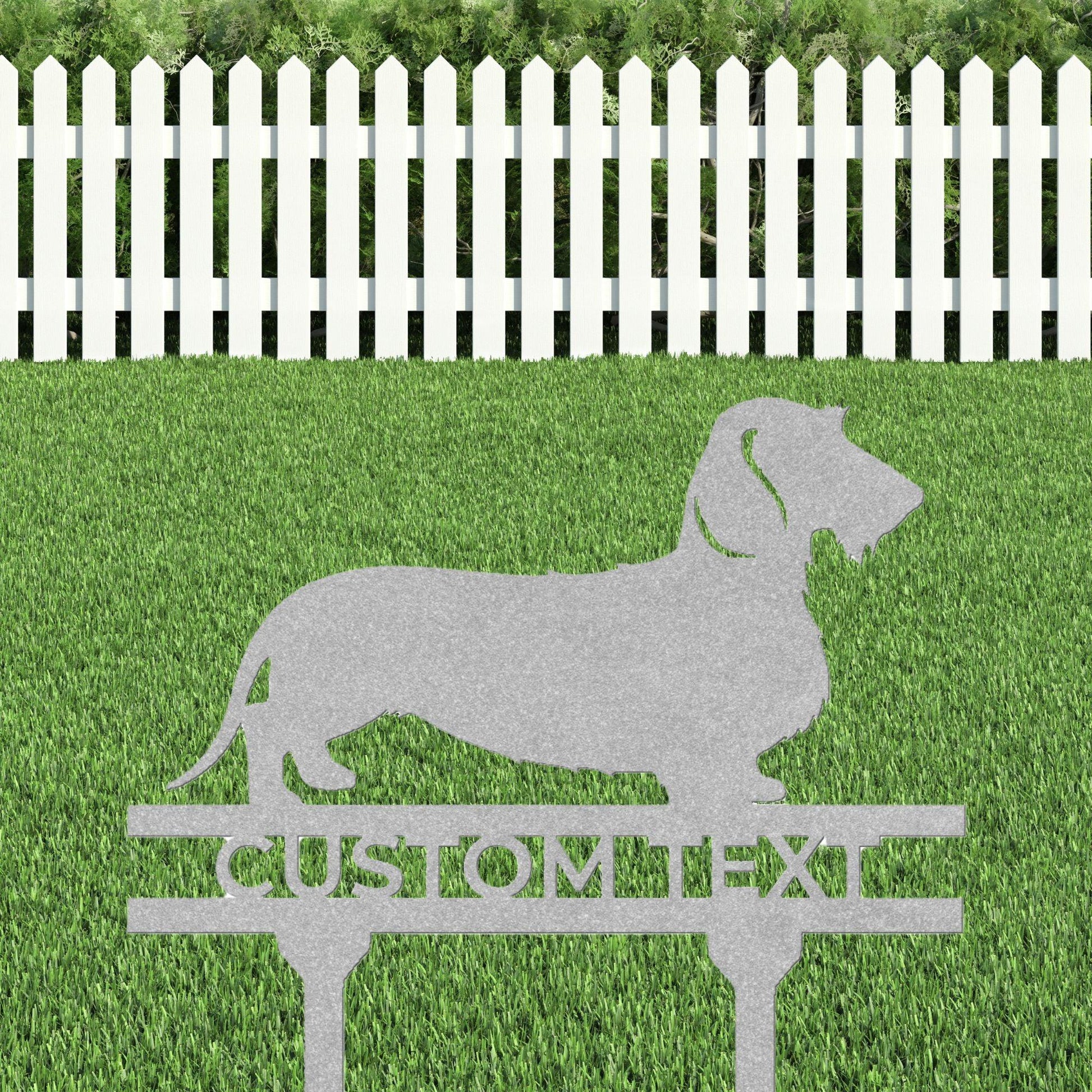 Dachshund Wire Haired Custom Address, Name Metal Yard Sign - Mallard Moon Gift Shop