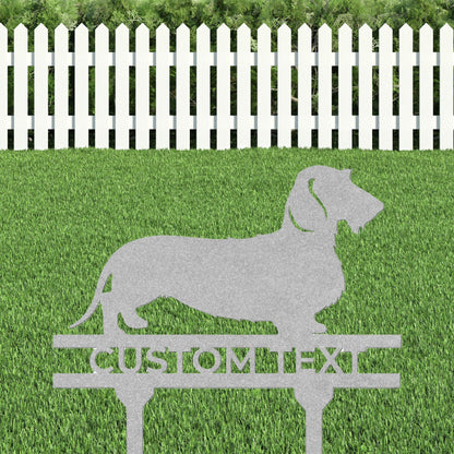 Dachshund Wire Haired Custom Address, Name Metal Yard Sign - Mallard Moon Gift Shop