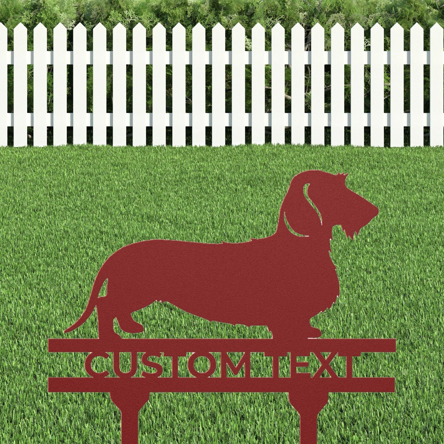 Dachshund Wire Haired Custom Address, Name Metal Yard Sign - Mallard Moon Gift Shop