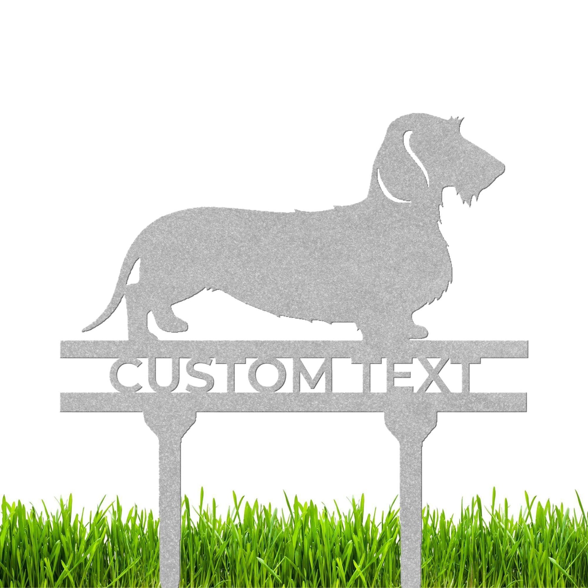 Dachshund Wire Haired Custom Address, Name Metal Yard Sign - Mallard Moon Gift Shop