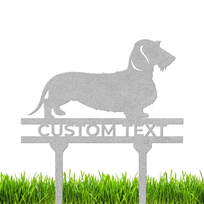 Dachshund Wire Haired Custom Address, Name Metal Yard Sign - Mallard Moon Gift Shop