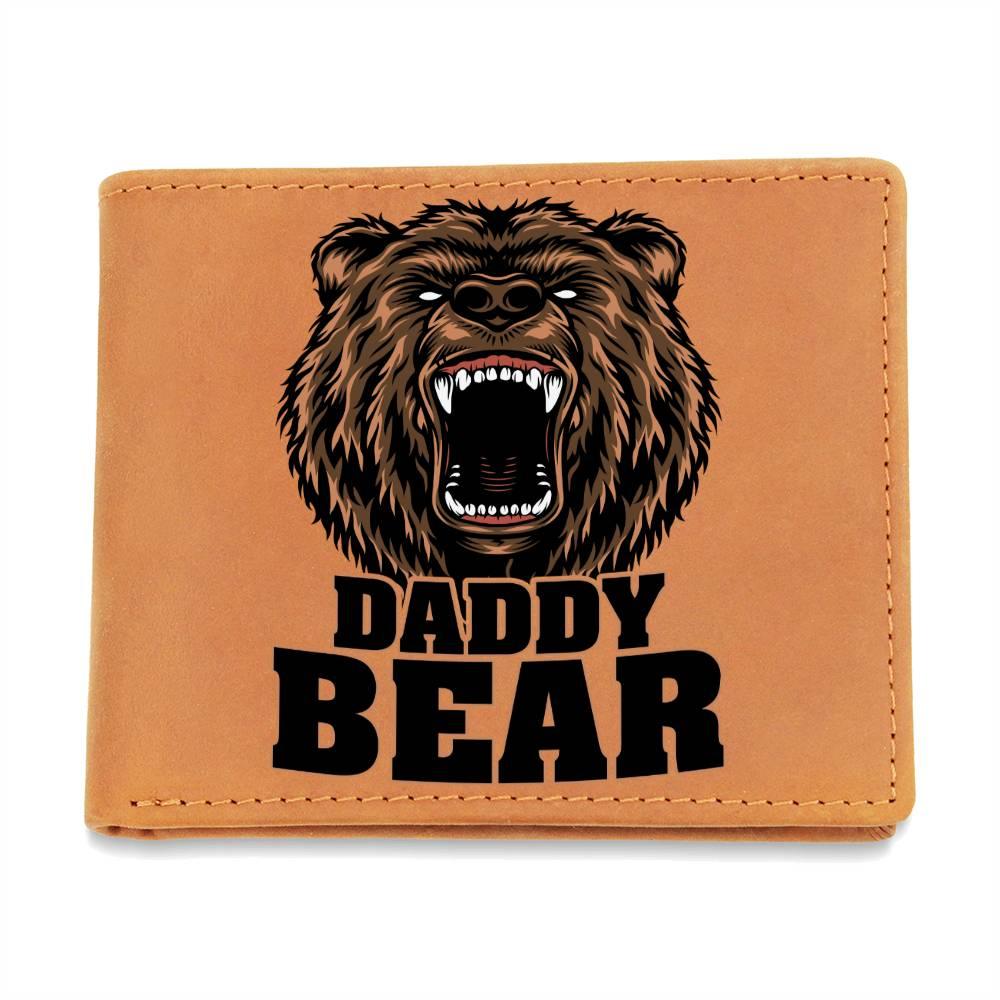 Daddy Bear Printed Leather Wallet Genuine Cowhide - Mallard Moon Gift Shop