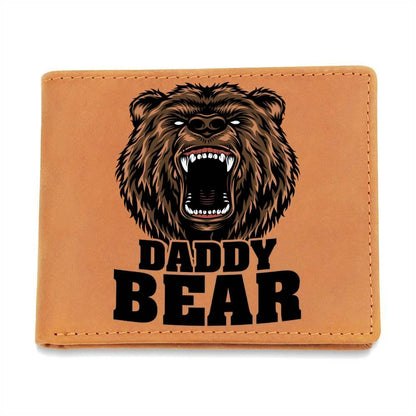 Daddy Bear Printed Leather Wallet Genuine Cowhide - Mallard Moon Gift Shop