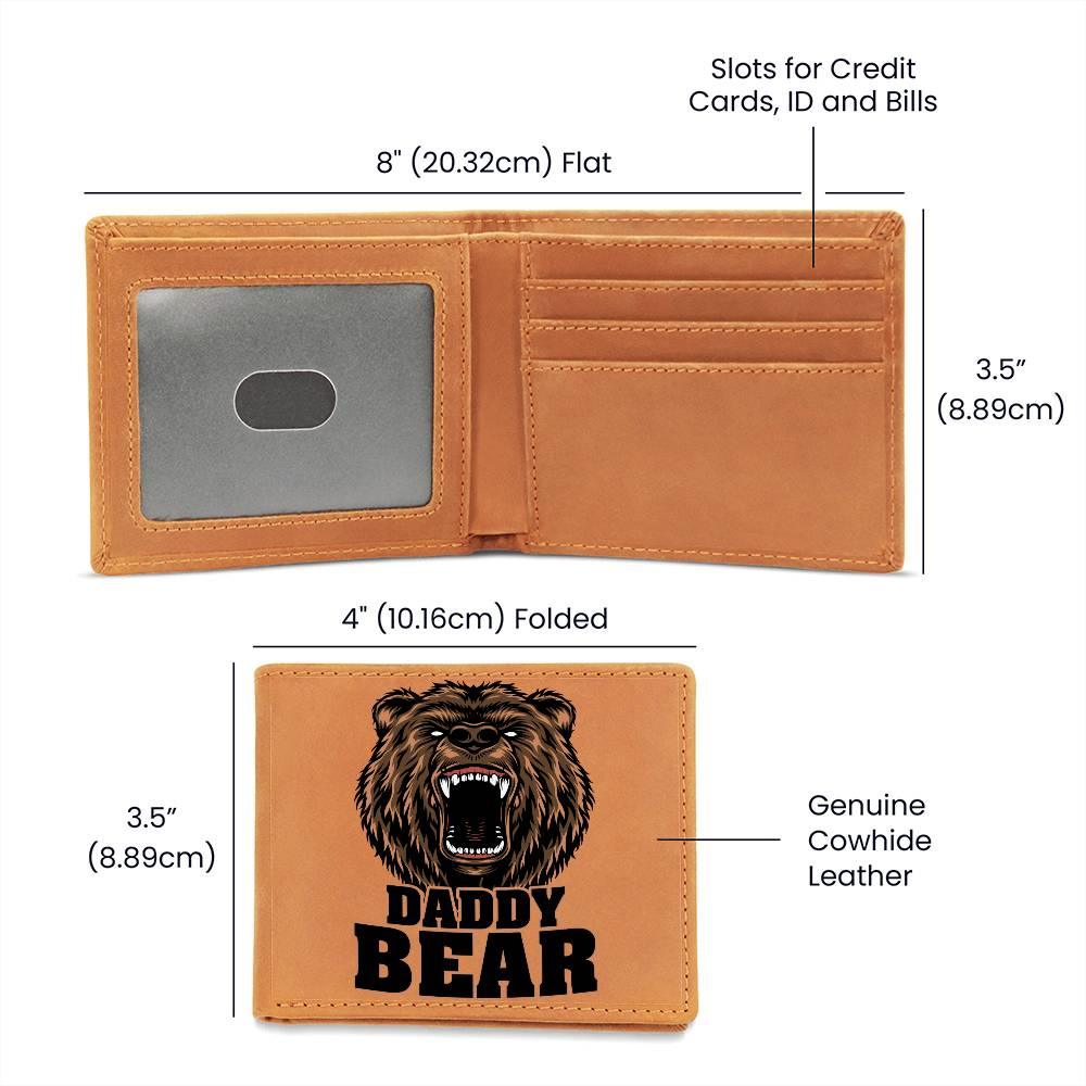 Daddy Bear Printed Leather Wallet Genuine Cowhide - Mallard Moon Gift Shop