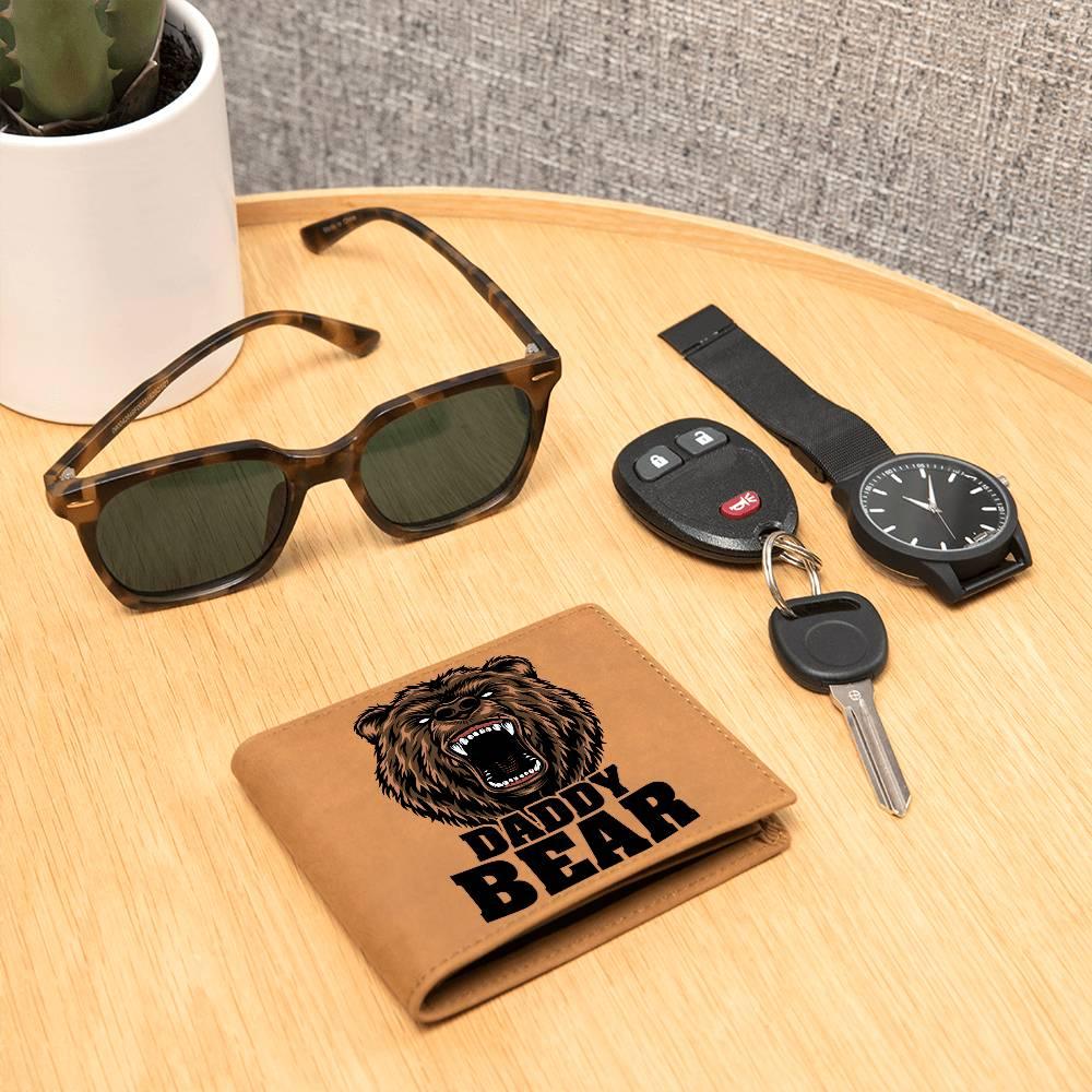 Daddy Bear Printed Leather Wallet Genuine Cowhide - Mallard Moon Gift Shop