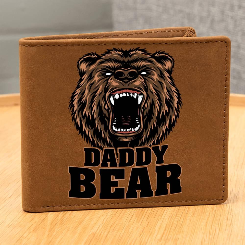 Daddy Bear Printed Leather Wallet Genuine Cowhide - Mallard Moon Gift Shop