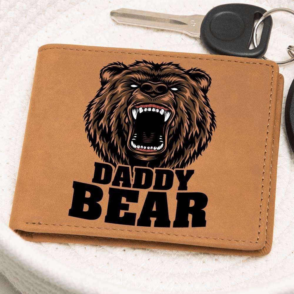 Daddy Bear Printed Leather Wallet Genuine Cowhide - Mallard Moon Gift Shop