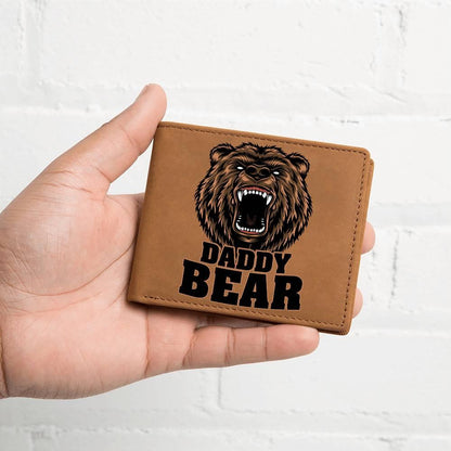Daddy Bear Printed Leather Wallet Genuine Cowhide - Mallard Moon Gift Shop