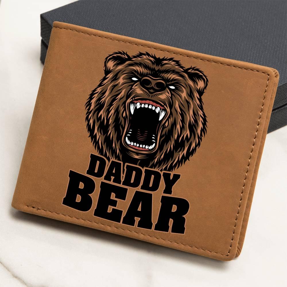 Daddy Bear Printed Leather Wallet Genuine Cowhide - Mallard Moon Gift Shop