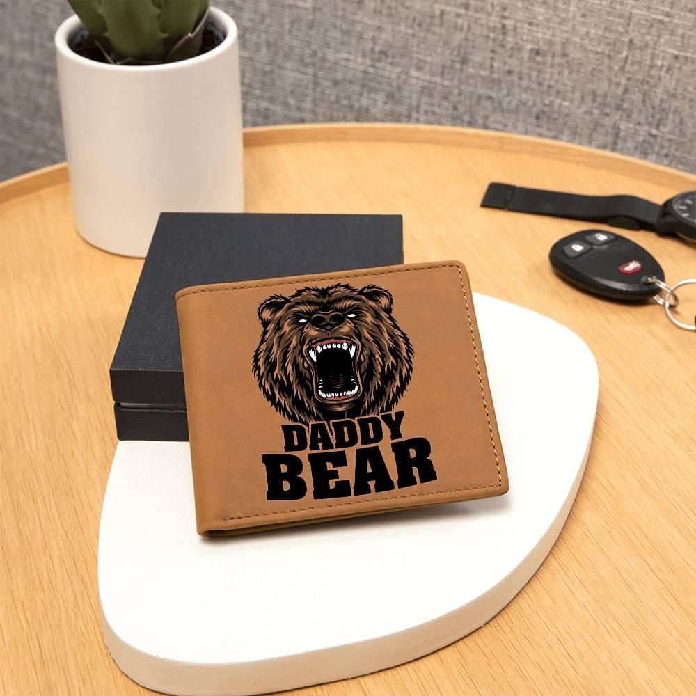 Daddy Bear Printed Leather Wallet Genuine Cowhide - Mallard Moon Gift Shop