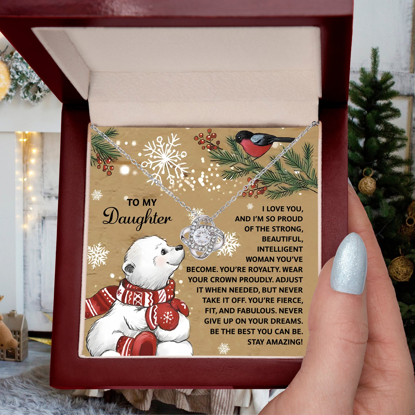 Gift for Daughter - Be the Best You Can Be - Love Knot Pendant Necklace - Mallard Moon Gift Shop