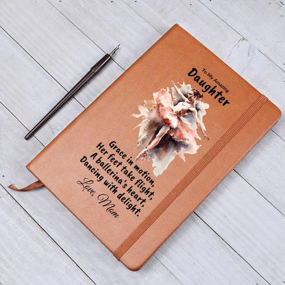 Daughter Gift Personalized Ballerina Leather Journal - Mallard Moon Gift Shop