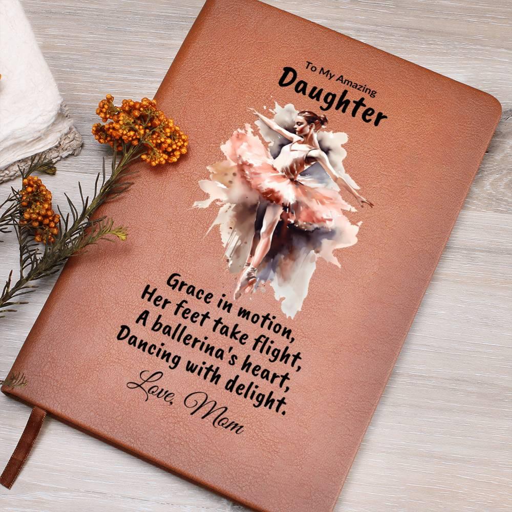 Daughter Gift Personalized Ballerina Leather Journal - Mallard Moon Gift Shop