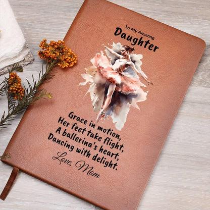 Daughter Gift Personalized Ballerina Leather Journal - Mallard Moon Gift Shop