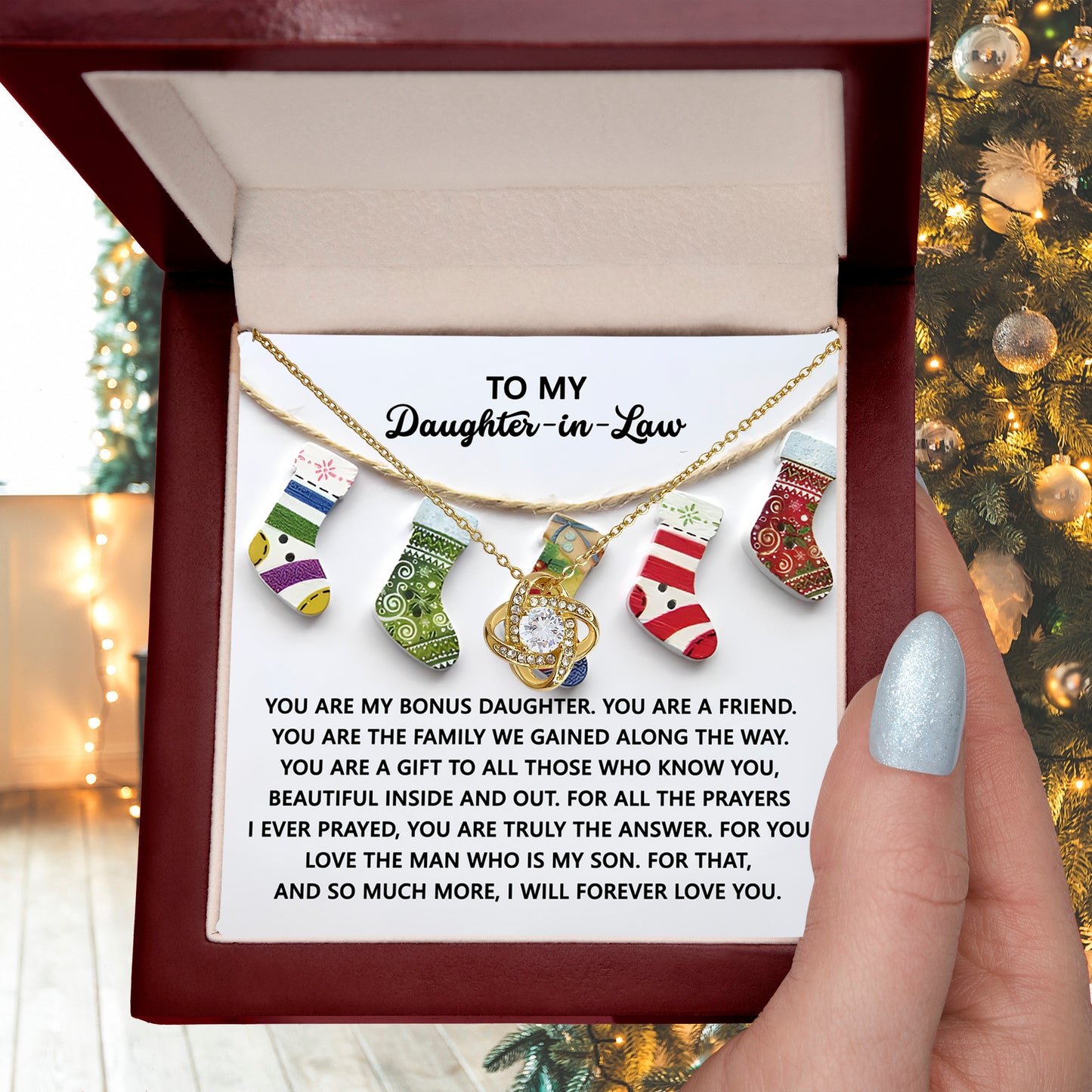 Gift for Daughter-in-Law - A Gift - Love Knot Pendant Necklace - Mallard Moon Gift Shop