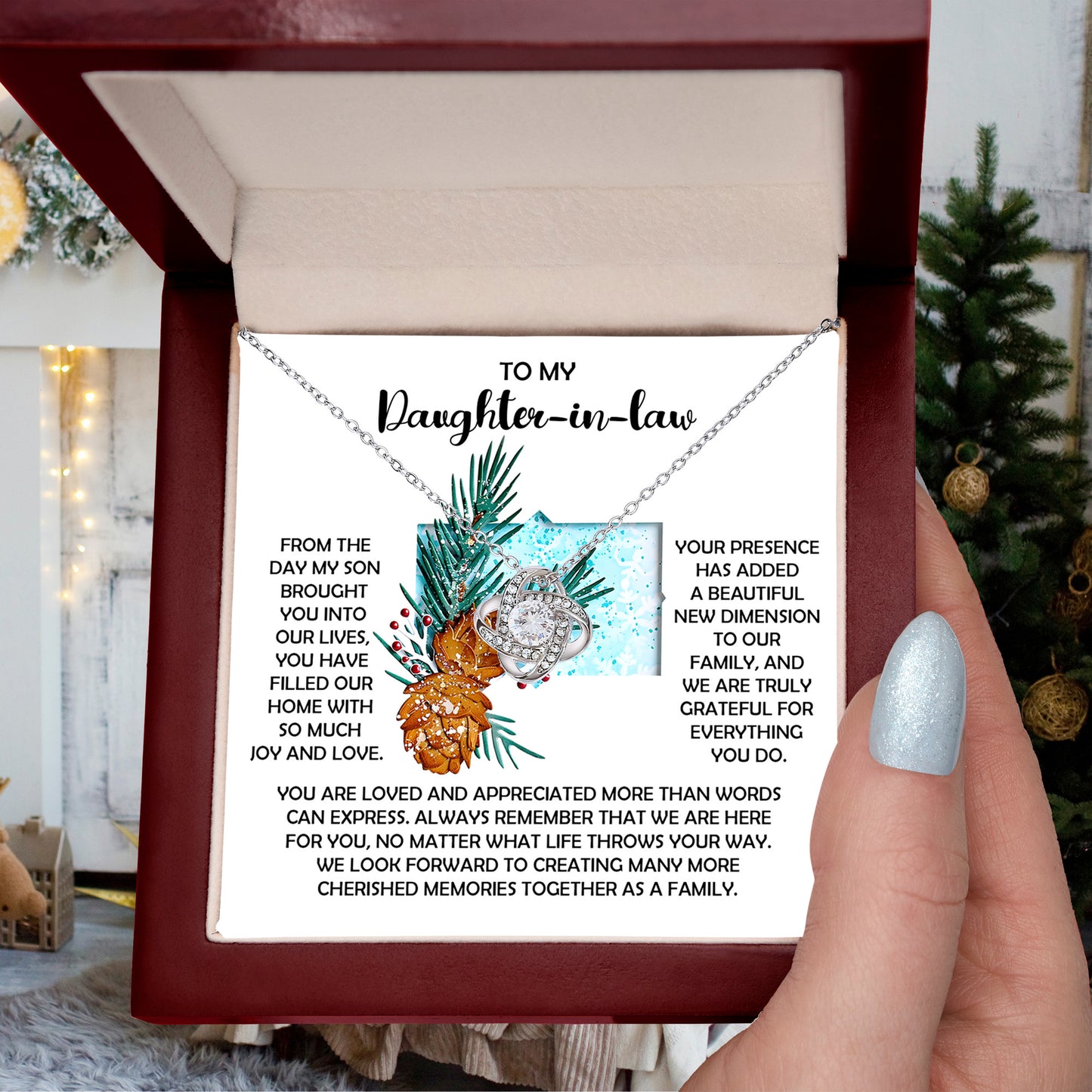 Gift for Daughter-in-Law - Here For You - Love Knot Pendant Necklace - Mallard Moon Gift Shop