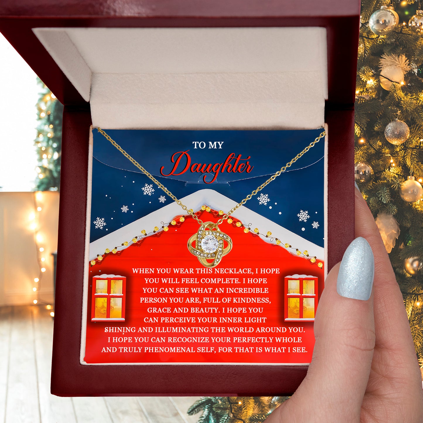 Gift for Daughter - Feel Complete - Love Knot Pendant Necklace - Mallard Moon Gift Shop