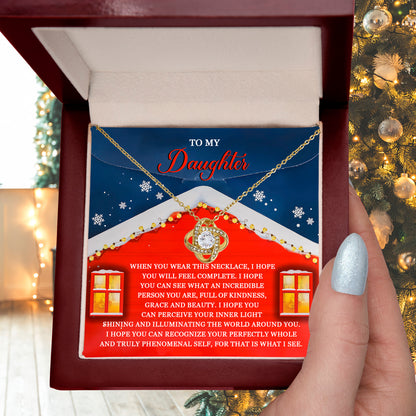 Gift for Daughter - Feel Complete - Love Knot Pendant Necklace - Mallard Moon Gift Shop