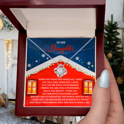 Gift for Daughter - Feel Complete - Love Knot Pendant Necklace - Mallard Moon Gift Shop