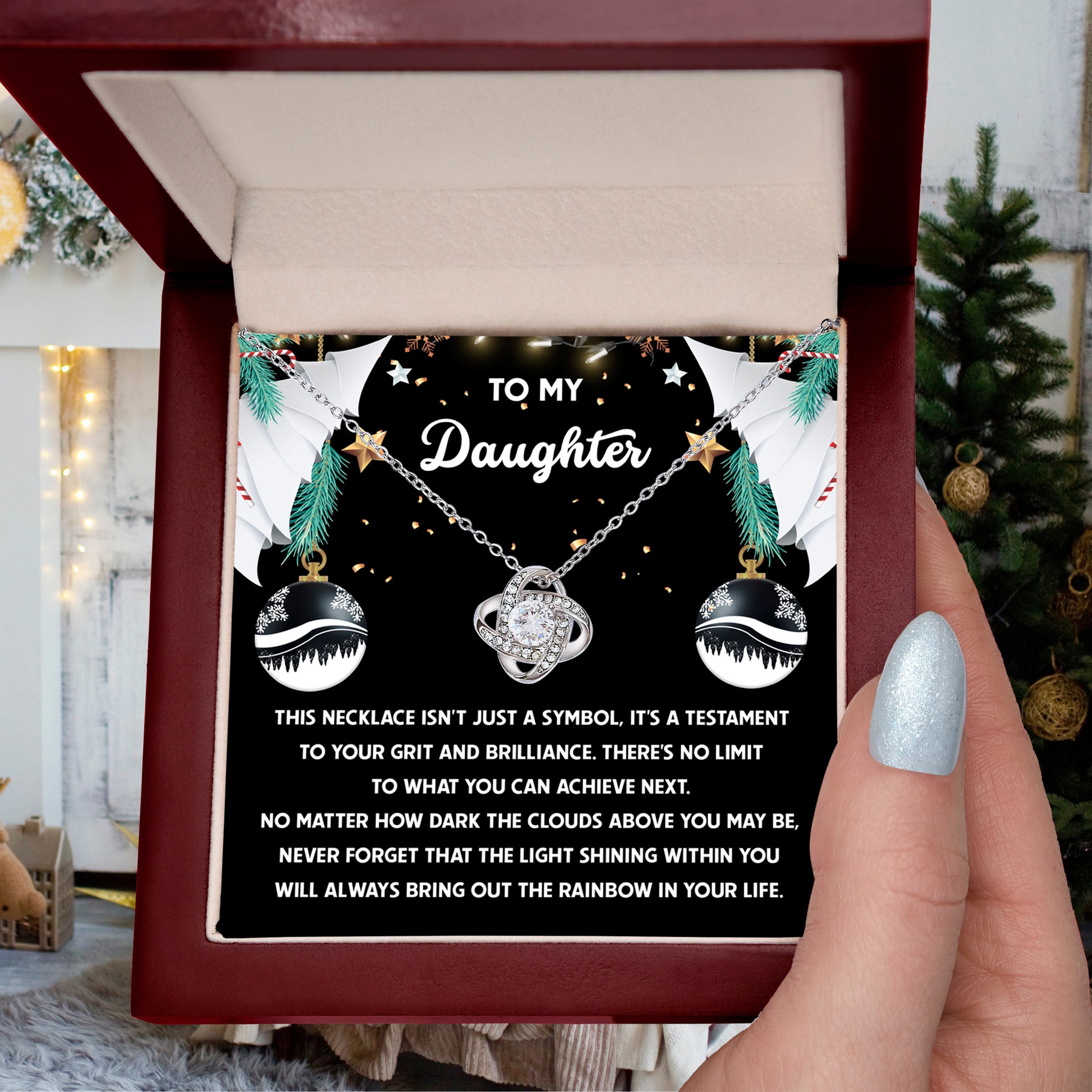 Gift for Daughter - The Rainbow - Love Knot Pendant Necklace - Mallard Moon Gift Shop