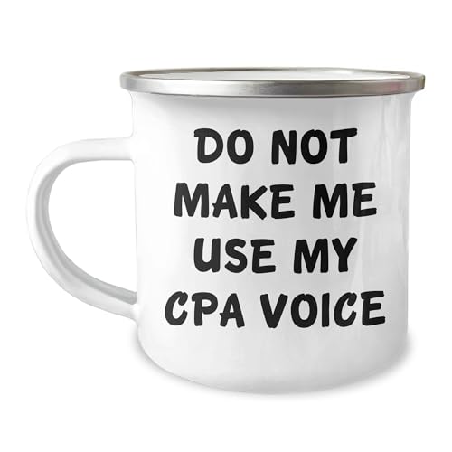 Funny CPA Quotes Gifts for Fellow Accountants on Valentine's: Unique 12oz Camping Mugs for CPA Lovers and Bankers, Enamel Coated Stainless Steel - Mallard Moon Gift Shop