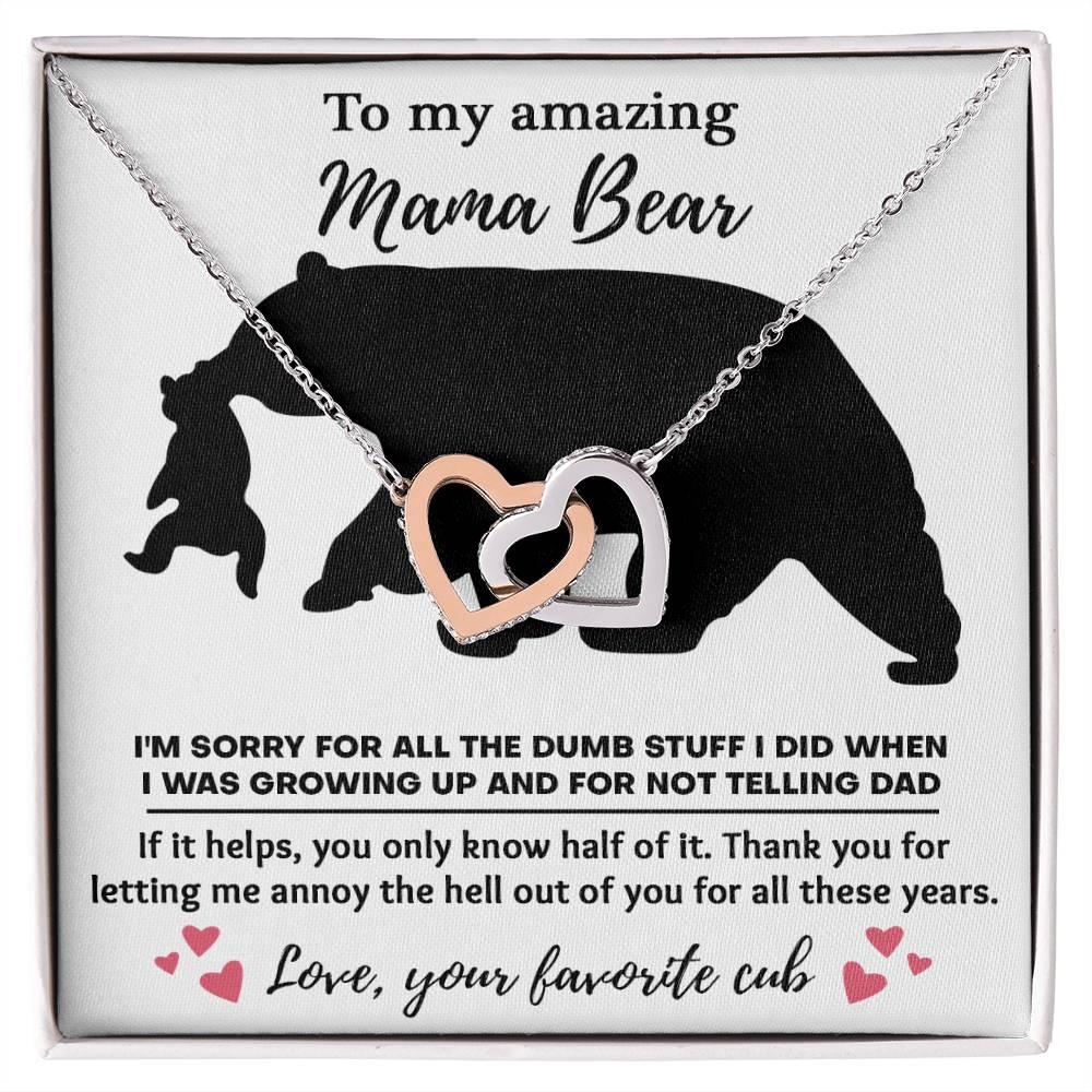 Dear Mom Thanks for Not Telling Dad Interlocking Hearts Necklace - Mallard Moon Gift Shop