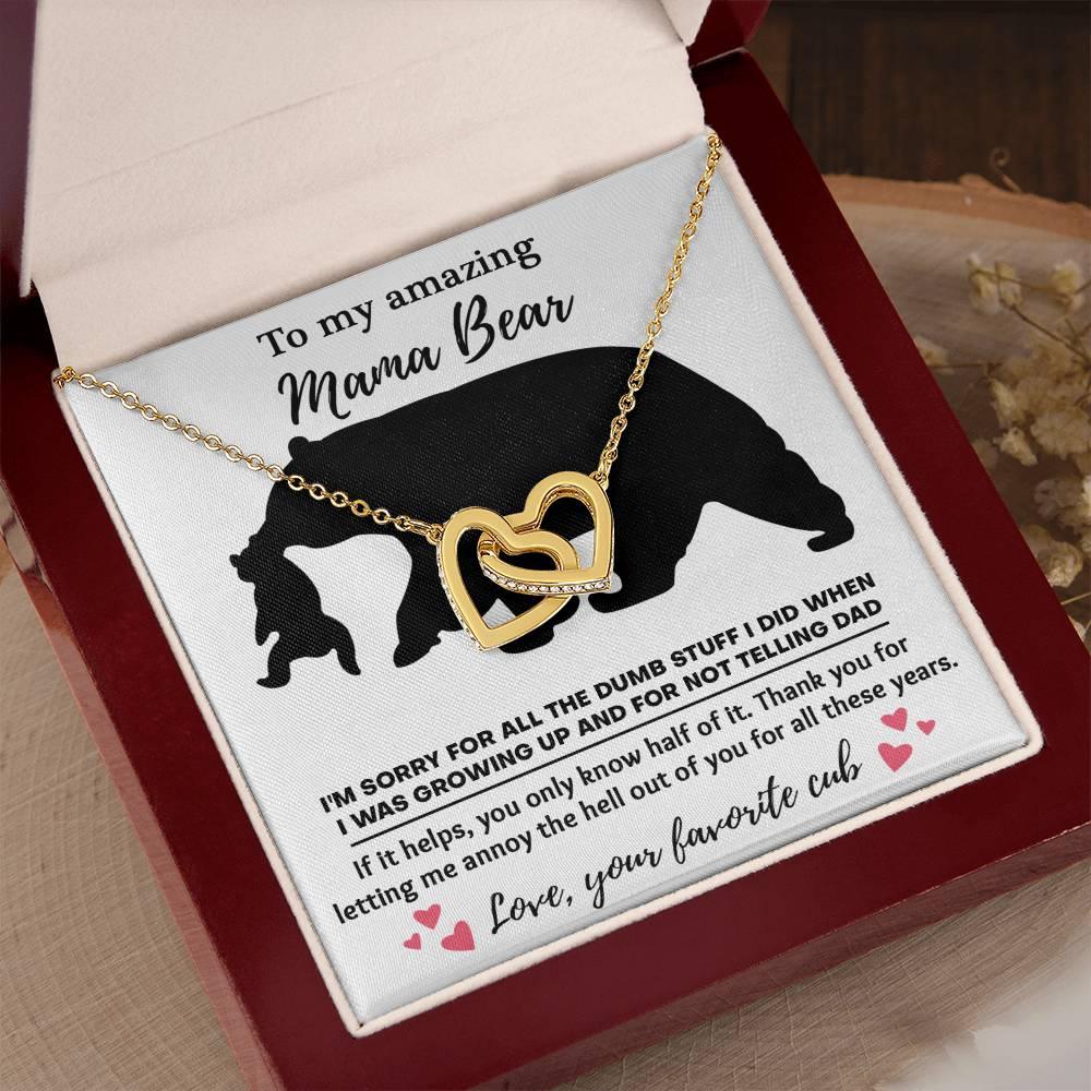 Dear Mom Thanks for Not Telling Dad Interlocking Hearts Necklace - Mallard Moon Gift Shop