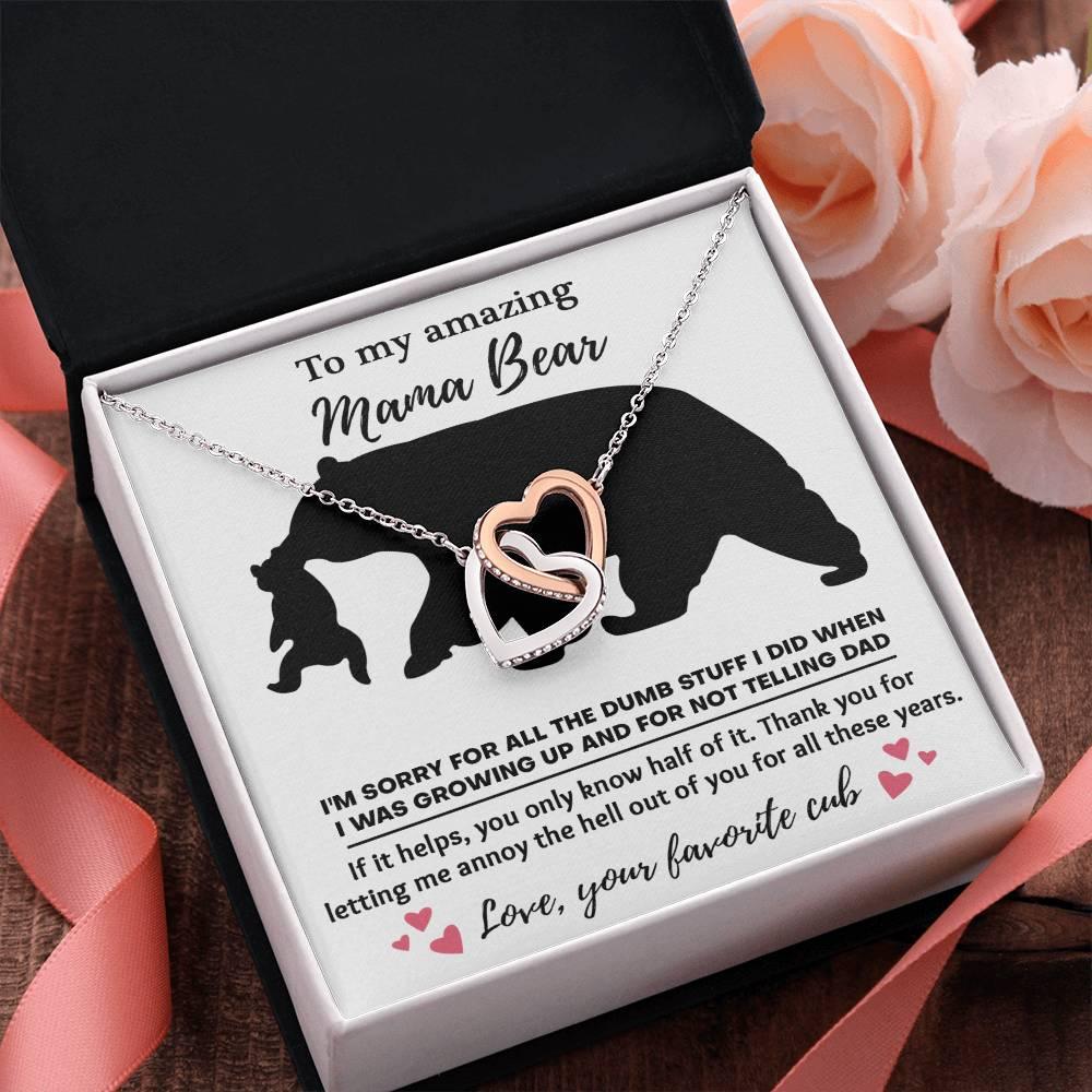 Dear Mom Thanks for Not Telling Dad Interlocking Hearts Necklace - Mallard Moon Gift Shop