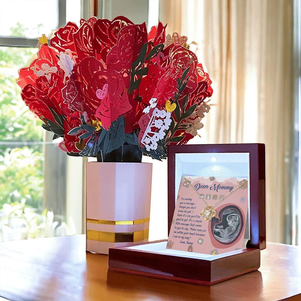 Dear Mommy To Be I Am On My Way - Love Knot Necklace - Mallard Moon Gift Shop