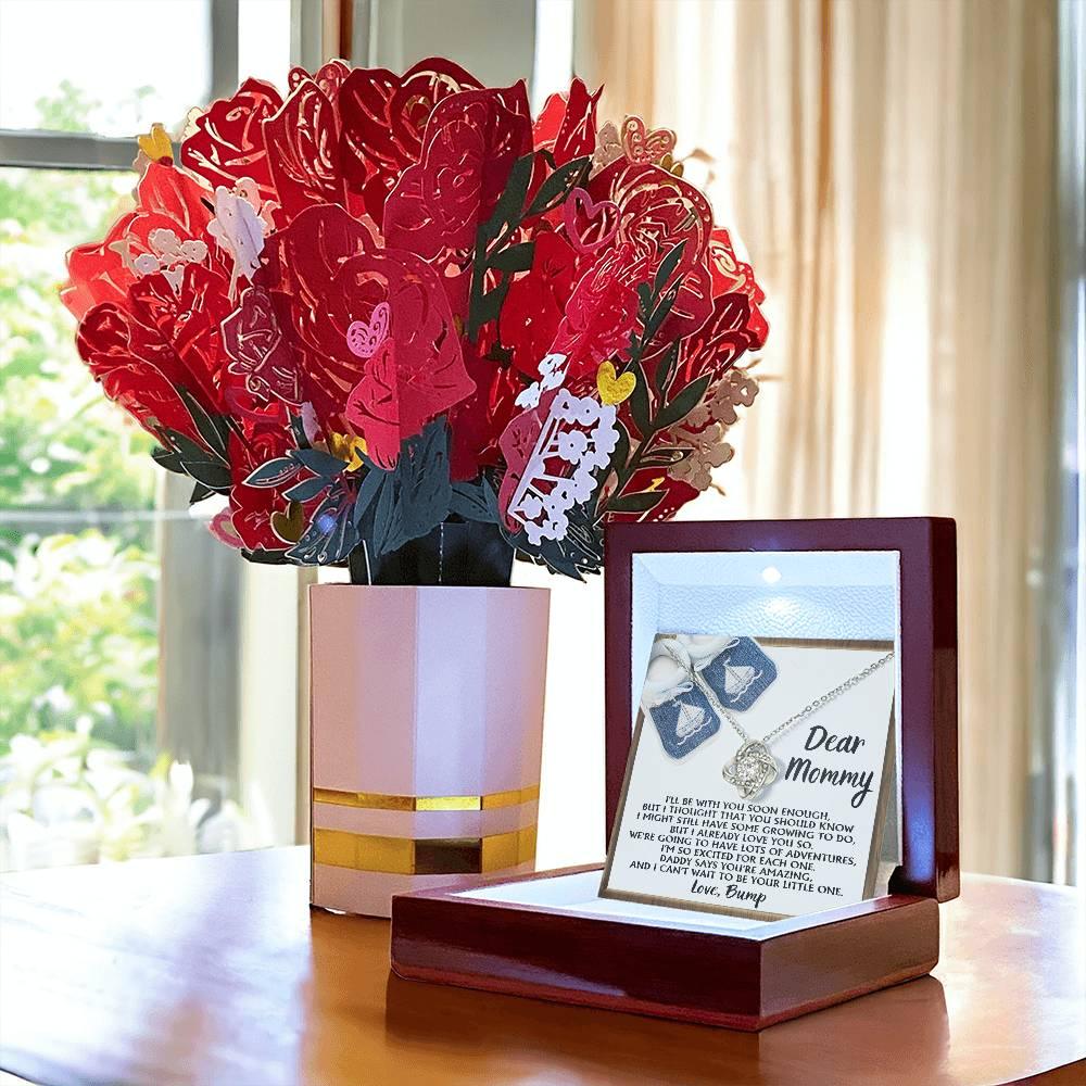 Dear Mommy-To-Be You're Amazing and I Can't Wait - Love Knot Necklace - Mallard Moon Gift Shop