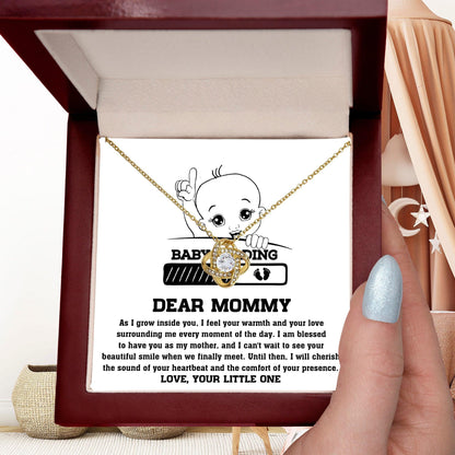 Dear Mommy Your Little One Can't Wait to See your Smile - Love Knot Necklace - Mallard Moon Gift Shop