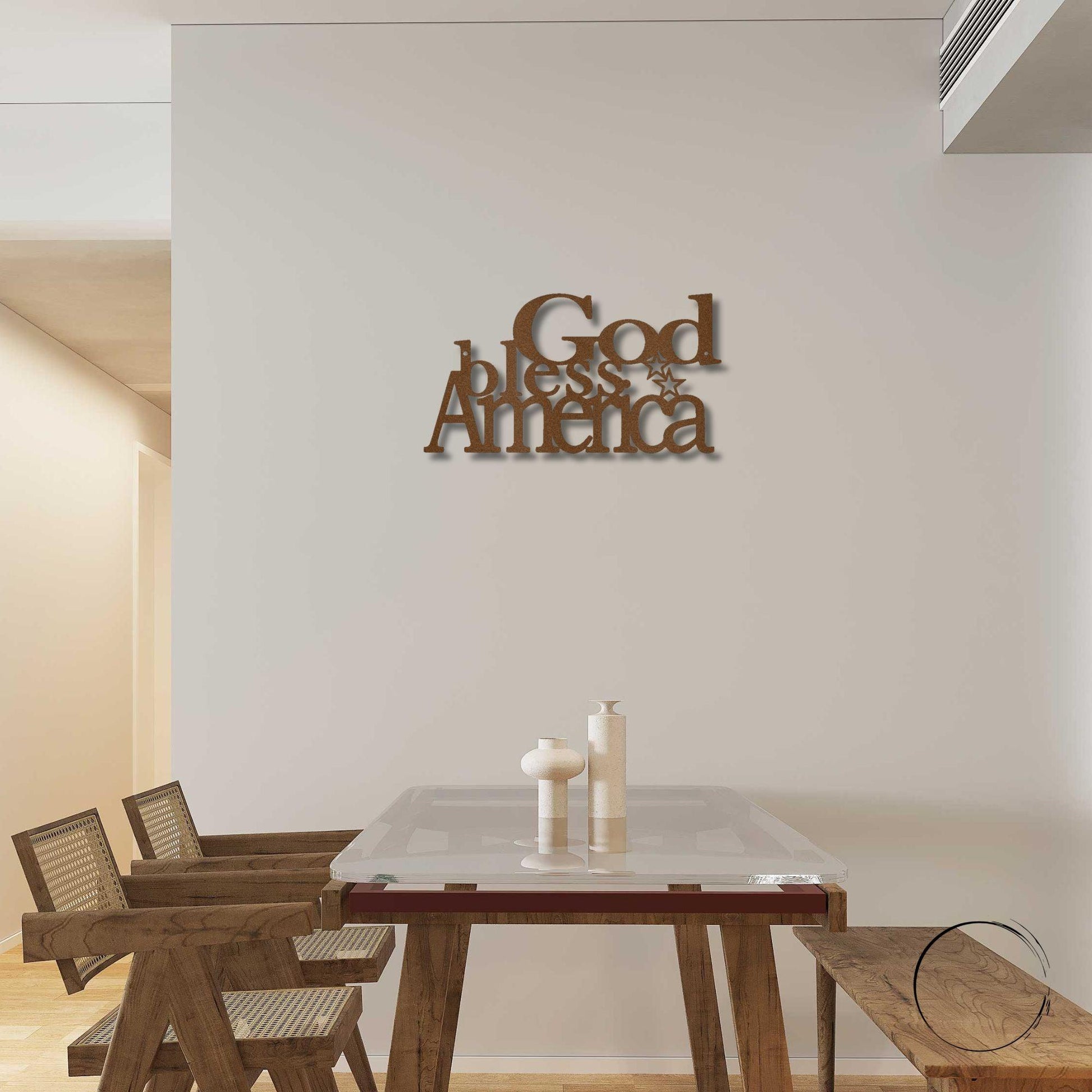 God Bless America Metal Art Wall Sign - Mallard Moon Gift Shop