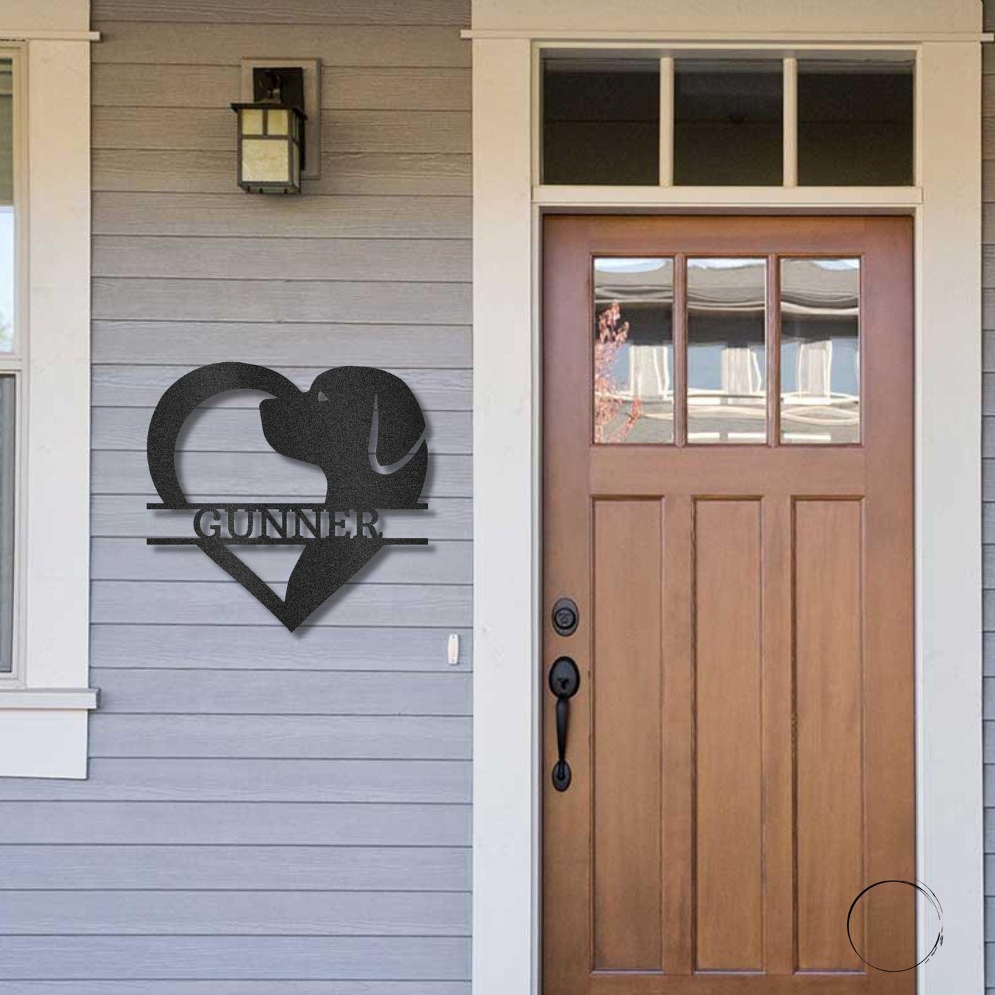 Dog Love Monogram Personalized Indoor Outdoor Steel Wall Sign Art - Mallard Moon Gift Shop