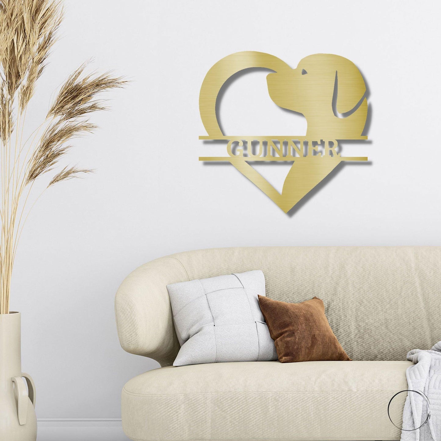 Dog Love Monogram Personalized Indoor Outdoor Steel Wall Sign Art - Mallard Moon Gift Shop