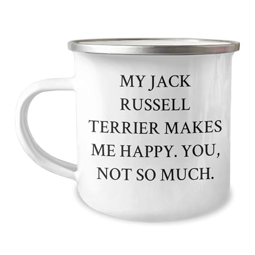 Funny Jack Russell Terrier Dog Gifts for Him from Men, Unique Christmas Camping Mug - Mallard Moon Gift Shop